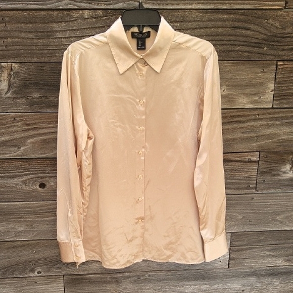 Rachel Zoe Cream Colored Silky Blouse Size Large - Picture 1 of 7